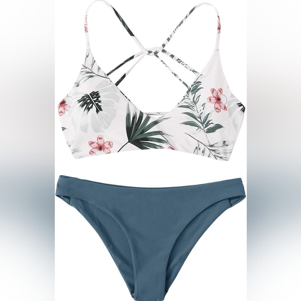 SweatyRocks Women's Sexy Bathing Suit Floral bikini large new in package